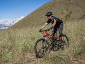 MTB Cyclist Enjoying The Excitement Terrain