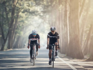 Learning to ride a road outlet bike