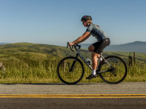 Gravel bike on online road