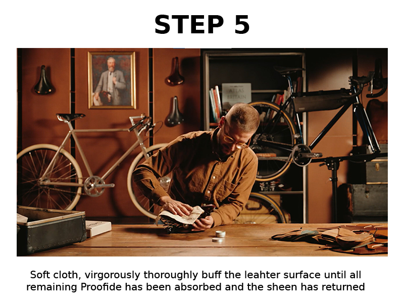 Buff the leather using a clean, soft cloth