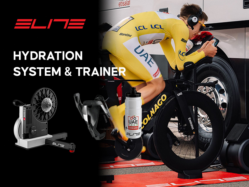 Tour de France gears: Elite hydration system and indoor trainer