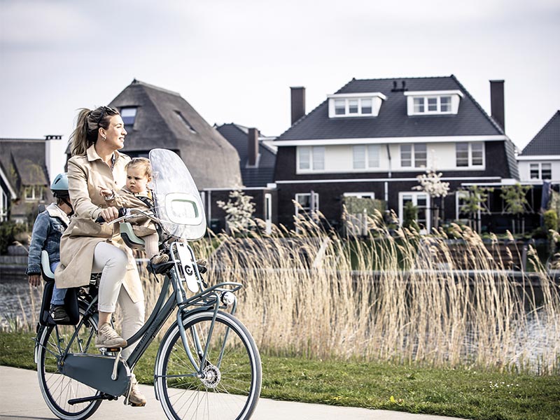 Family ride around the peaceful neighborhood