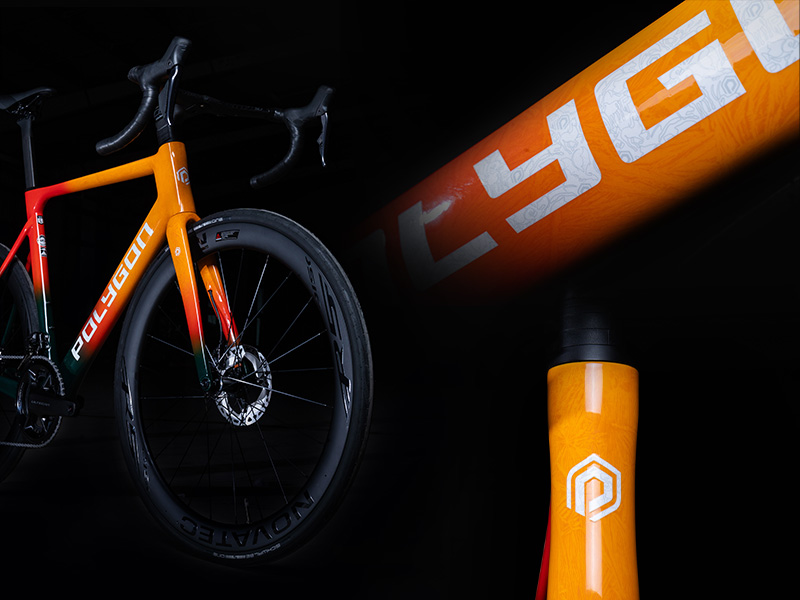 Polygon Helios Road Bike Podium stunning looks with orange color and sleek design