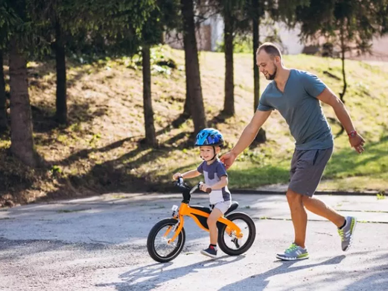 Teaching kids to ride a push bike