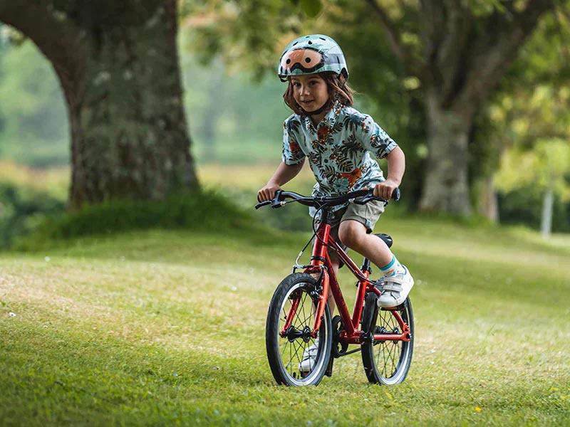 A child is ready to move to a pedal bike