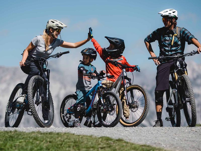 Family mountain biking adventure 