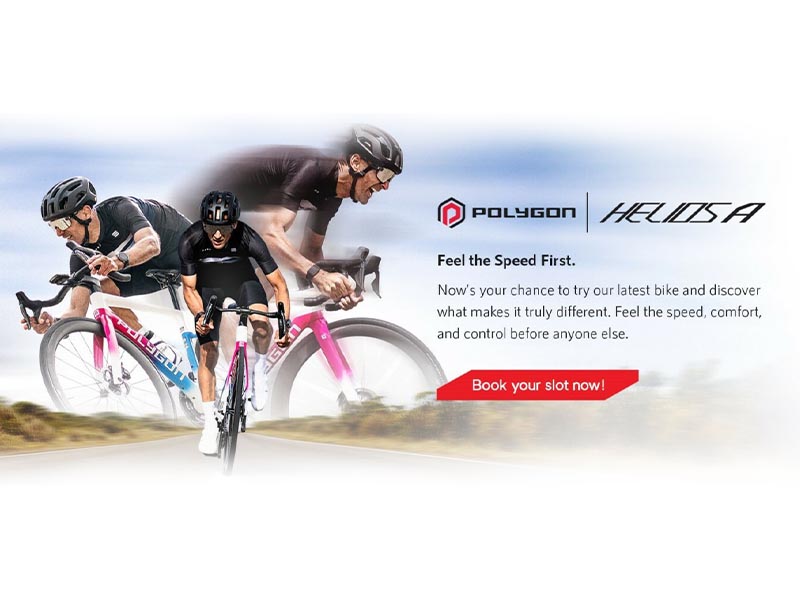 Coba test ride Polygon Helios A road bike sekarang