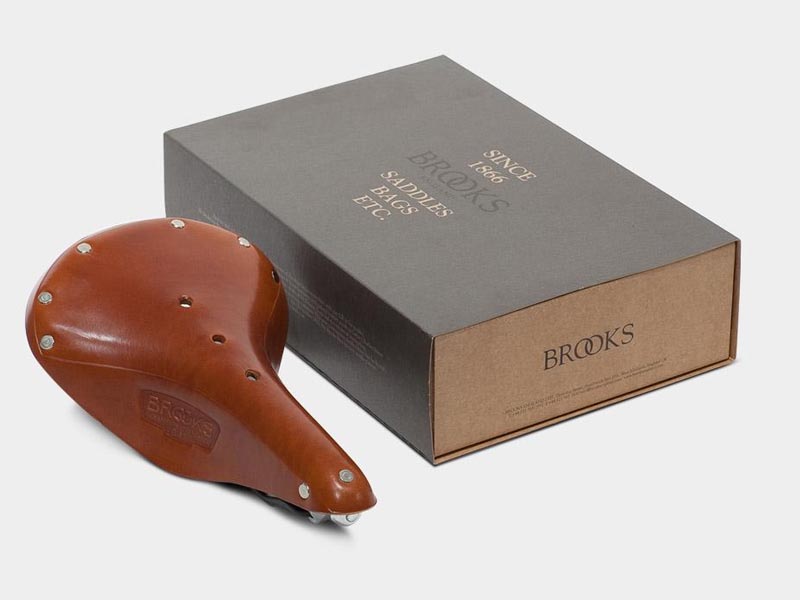 The Brooks B17 Standard saddle on the box