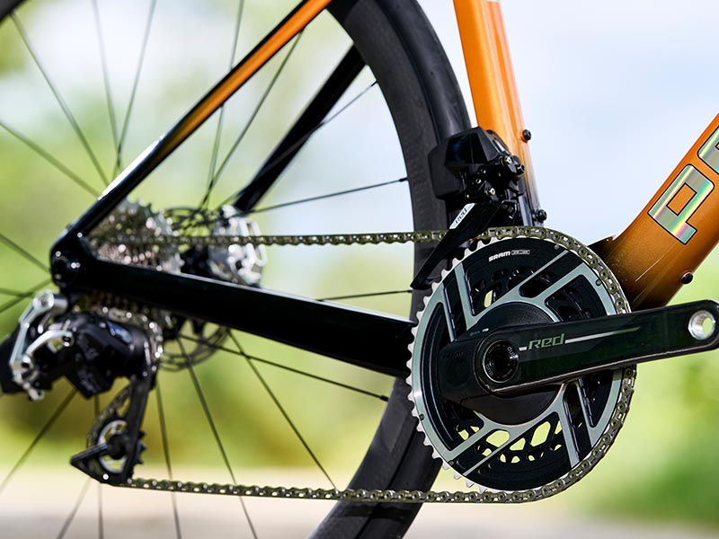 All New Helios A road bike’s drivetrain