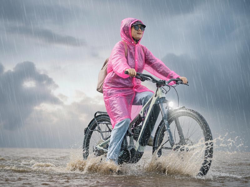 Crossing through the heavily flooded roads can cause some trouble for your e-bike