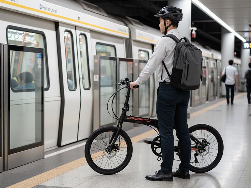 Bike to work using a foldable bike combined with the MRT