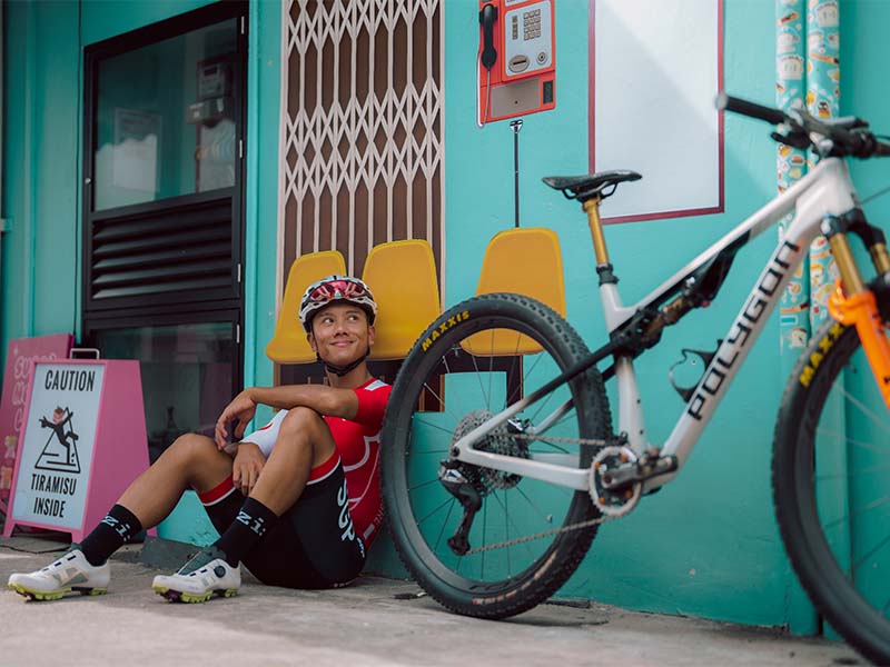 Riyadh Hakim and his Polygon Mountain Bike