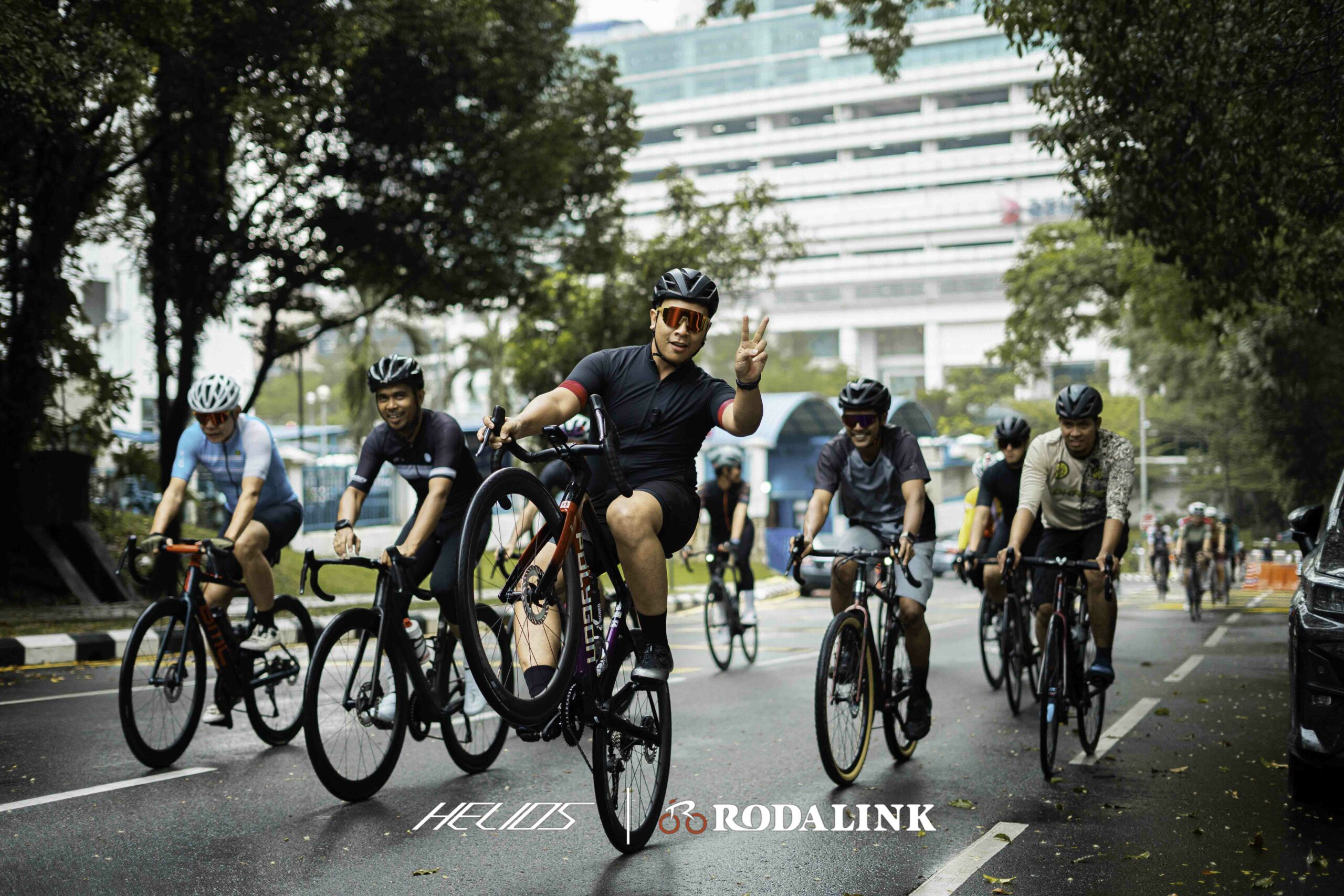 Jumping with the Helios A road bike